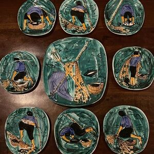 Mid Century Modern Guerrieri Murano dish set